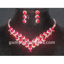 red bridal wedding jewelry sets (GWJS0432)